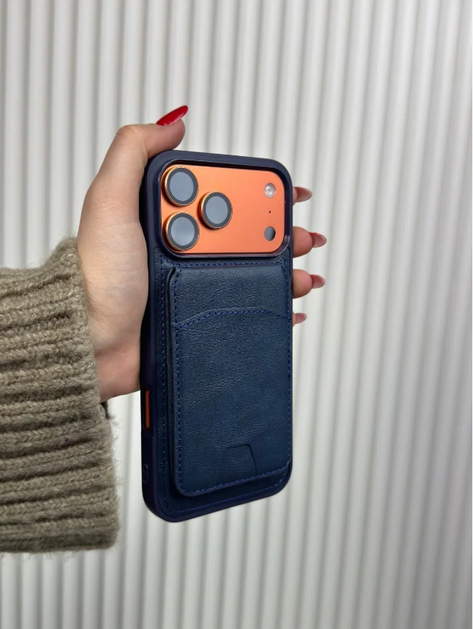 Deri Cüzdanlı - Abis Mavi (Temsili 17 Pro Max ile çekilmiştir, Ürünün uyumlu olduğu cihazlar altta seçenek olarak çıkmaktadır.) - Ürün görseli